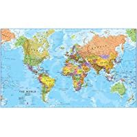 Maps International - Mapa del mundo- póster político con el mapa del mundo- plastificado - 84-1 x 59-4 cm
